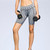 High Elastic Medium High Waist Fitness Exercise Quick Drying Sweat Wicking Tight Shorts With Pocket (Color:Black Size:XL)