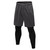 Fake Two Piece Fitness Leisure Stretch Quick Drying Pants (Color:Grey Size:M)