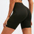 High Waist Yoga Slant Pocket Exercise Quick Dry Tight Elastic Fitness Shorts (Color:Colorful Black Size:XXL)