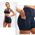 Running Training Tight Quick Drying Elastic High Waist Yoga Three Part Belt Pocket (Color:Black Size:M)