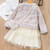 Girls Little Fragrance Princess Dress Three-piece Suit (Color:White Size:120)