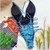 One-piece Open Back Swimsuit Snake Print Beach Bikini (Color:Blue Size:S)