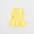 Girls Ruffled Long Sleeve Dress (Color:Bright Yellow Size:86)