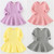 Girls Ruffled Long Sleeve Dress (Color:Black Size:86)