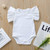 Baby One-piece Romper With Large Lace Sleeves (Color:White Size:70)