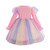 Children Dress With Flying Sleeves Rainbow Sequined Mesh Princess Dress (Color:Pink Size:140) Children Dress With Flying Sleeves Rainbow Sequined Mesh Princess Dress (Color:Pink Size:140)