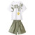 Girls Short-sleeved Top + Two-piece Group Pants (Color:White Size:130) Girls Short-sleeved Top + Two-piece Group Pants (Color:White Size:130)