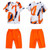 Summer Childrens Fashion Suit Short-sleeved Casual Pants Sportswear (Color:Orange Size:110)
