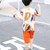 Summer Childrens Fashion Suit Short-sleeved Casual Pants Sportswear (Color:Orange Size:160)