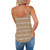 V-neck Striped Sleeveless T-Shirt Camisole for Ladies (Color:Khaki Size:M)