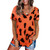 Leopard Texture Print Loose Short Sleeve T-Shirt for Ladies (Color:Orange Size:XXL)
