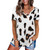 Leopard Texture Print Loose Short Sleeve T-Shirt for Ladies (Color:White Size:L)