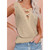 Solid Color Deep V-neck Backless Knitted Vest T-shirt for Ladies (Color:Khaki Size:XXL)