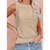 Solid Color Deep V-neck Backless Knitted Vest T-shirt for Ladies (Color:Khaki Size:XXL)