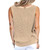 Solid Color Deep V-neck Backless Knitted Vest T-shirt for Ladies (Color:Khaki Size:XXL)