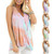 Tie-dye Print V-neck Vest T-shirt for Ladies (Color:Purple Size:L)