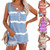 Loose Tie-dye Striped Printed Vest T-shirt for Ladies (Color:Purple Size:XL)