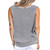 Solid Color Deep V-neck Backless Knitted Vest T-shirt for Ladies (Color:Grey Size:XXL)