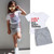 Girls Summer Letter T-shirt Striped Lace Skirt Suit (Color:White Size:90cm) Girls Summer Letter T-shirt Striped Lace Skirt Suit (Color:White Size:90cm)