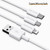 WK WDC-117 3A Micro USB Fast Charging Charging Cable, Length: 1.2m(White)