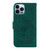 For iPhone 14 Pro Butterfly Rose Embossed Leather Phone Case(Green)