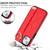 For iPhone 13 mini Non-slip Full Coverage Ring PU Phone Case with Wristband(Red)