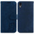 For iPhone XR Little Tiger Embossed Leather Phone Case(Dark Blue)