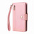 For iPhone 15 Pro Rivet Buckle 9 Cards Three Fold Leather Phone Case(Rose Gold)