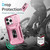 For iPhone 14 Pro Max Sliding Camshield Holder Phone Case(Pink + Rose Red)