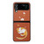 For Samsung Galaxy Z Flip3 5G Braided Texture Colored Drawing Pattern Phone Case(Brown Sleeping Cat)