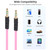 1m Noodle Style Aux Audio Cable 3.5mm Male to Male, Compatible with Phones, Tablets, Headphones, MP3 Player, Car/Home Stereo & More(Blue)