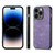 For iPhone 14 Vintage Leather PC Back Cover Phone Case(Purple)