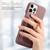 For iPhone 12 Pro Litchi Leather Oil Edge Ring Card Back Phone Case(Jujube Apricot)