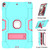 For iPad 10.5 Contrast Color Silicone + PC Combination Case with Holder(Aqua + Rose Red)