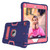 For iPad Mini 5 / 4 Contrast Color Silicone + PC Combination Case with Holder(Navy Blue + Rose Red)