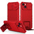 For iPhone 15 Stereoscopic Holder Sliding Camshield Phone Case(Red)