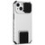 For iPhone 15 Plus Stereoscopic Holder Sliding Camshield Phone Case(White)