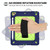 For iPad 9.7 Contrast Color Silicone + PC Combination Case with Holder(Navy Blue + Olivine)