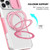 For iPhone 13 Pro Max Sliding Camshield Magsafe Holder TPU Hybrid PC Phone Case(Pink White)