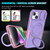 For iPhone 14 Plus Sliding Camshield Magsafe Holder TPU Hybrid PC Phone Case(Pink Purple)