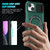 For iPhone 14 Sliding Camshield Magsafe Holder TPU Hybrid PC Phone Case(Deep Green)