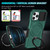 For iPhone 12 Pro Sliding Camshield Magsafe Holder TPU Hybrid PC Phone Case(Deep Green)