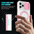 For iPhone 12 Pro Sliding Camshield Magsafe Holder TPU Hybrid PC Phone Case(Pink White)