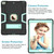 For iPad 10.2 Contrast Color Silicone + PC Combination Case with Holder(Black + Aqua)
