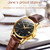 OLEVS 6898 Women Fashion Waterproof Dual Calendar Quartz Watch(Brown White)