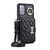 For Samsung Galaxy S20+ Horizontal Card Bag Ring Holder Phone Case with Dual Lanyard(Black)