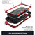 For iPhone 12 mini R-JUST Shockproof Waterproof Dust-proof Metal + Silicone Protective Case with Holder (Red)