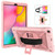 For Galaxy Tab A 10.1 (2019) T510 Contrast Color Silicone + PC Combination Case with Holder(Rose Gold)