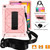 For Galaxy Tab A 10.1 (2019) T510 Contrast Color Silicone + PC Combination Case with Holder(Rose Gold)