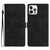 For iPhone 12 Pro Max Flower Embossing Pattern Leather Phone Case(Black)